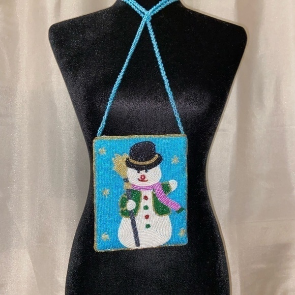 Adorable Snowman Purse, Vintage Shoulder Handbag - Picture 4 of 11